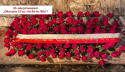 10. edycja kampanii „Podarujmy św. Ricie 12 000 róż”